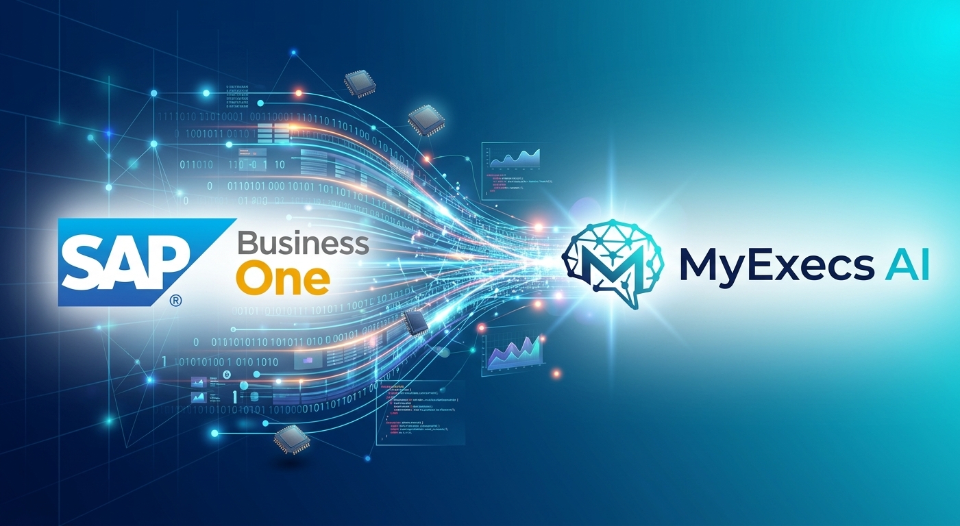 SAP Business One data flowing through AI into MyExecs.ai