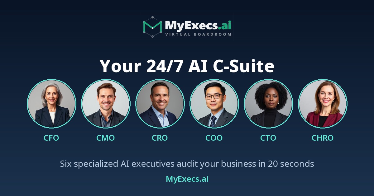 MyExecs.ai virtual C-suite boardroom demo