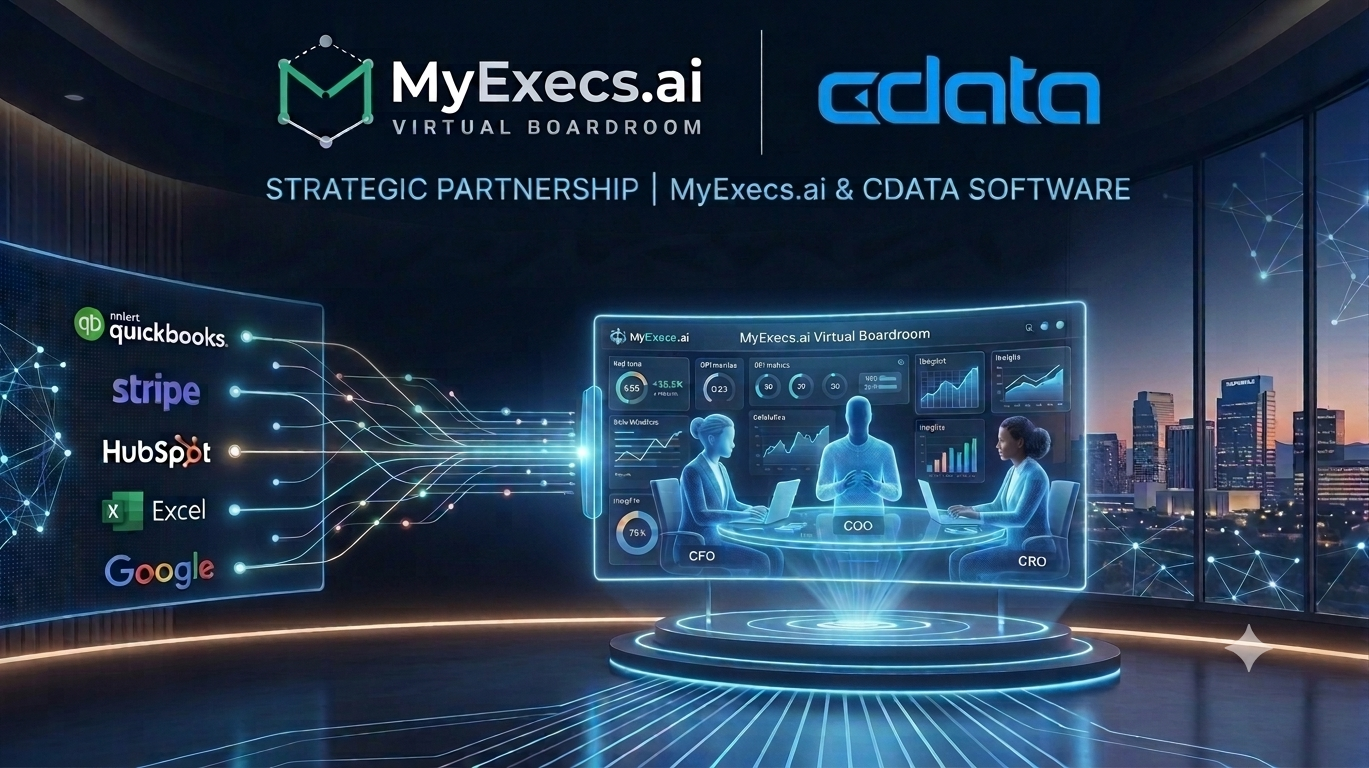 MyExecs.ai Partners with CData Software to Power Real-Time, Secure Data Integrations for Our AI Executive Team and Virtual Boardrooms